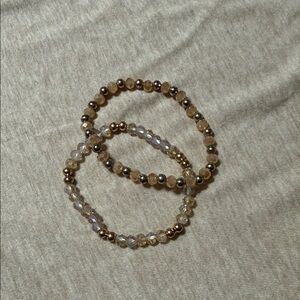 Elegant Gold and Silver Beaded Bracelet Set